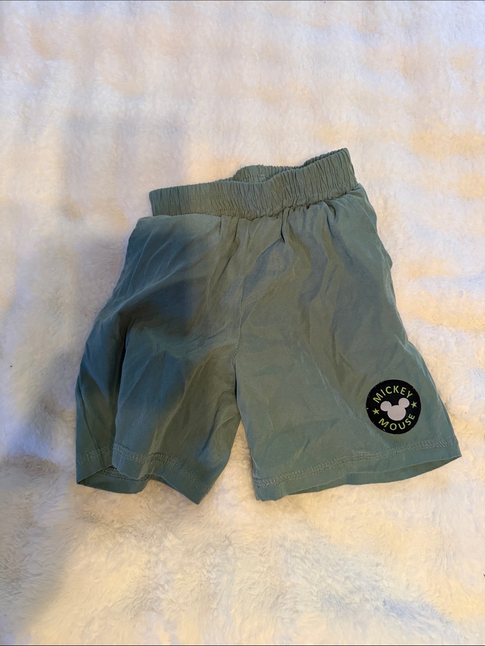 Disney Olive Green Mickey Mouse Elastic Waist Shorts